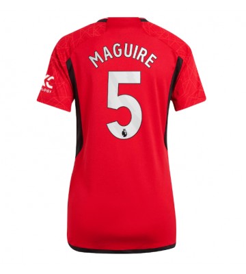 Lacne Ženy Futbalové dres Manchester United Harry Maguire #5 2023-24 Krátky Rukáv - Domáci